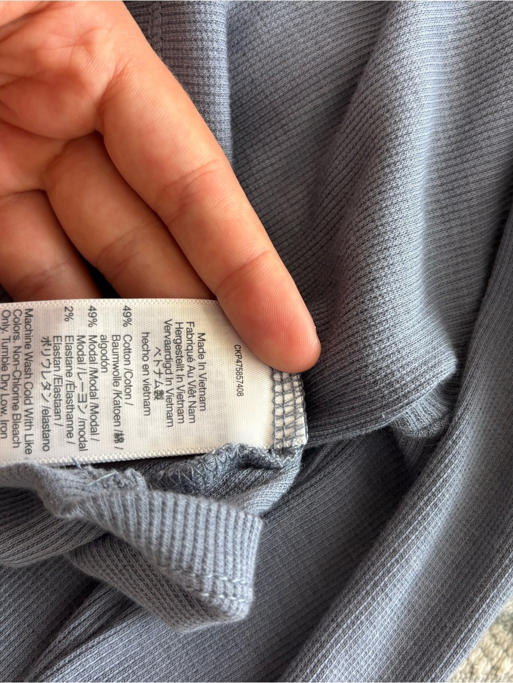 NWOT Madewell Soft Ribbed Turtleneck in Dusty Blue Cotton/modal blend - Picture 5 of 5